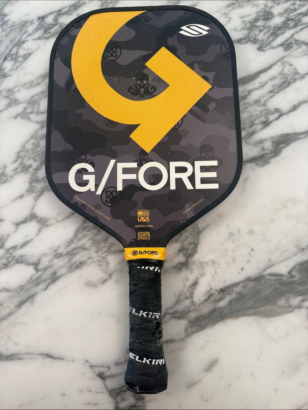 G/FORE Selkirk Vanguard Pickleball Paddle in Yellow and Black